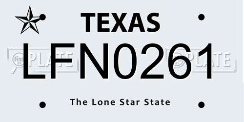 LFN0261 Texas License Plate