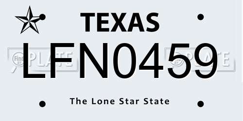 LFN0459 Texas License Plate