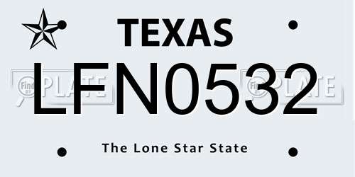 LFN0532 Texas License Plate