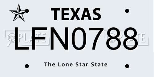 LFN0788 Texas License Plate