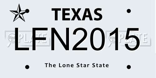 LFN2015 Texas License Plate