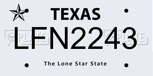 LFN2243 Texas License Plate