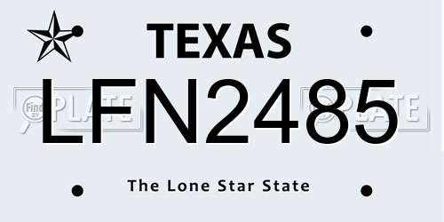 LFN2485 Texas License Plate