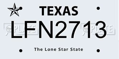 LFN2713 Texas License Plate
