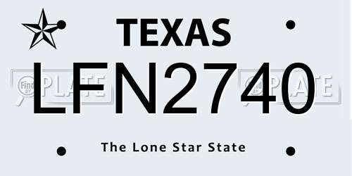LFN2740 Texas License Plate