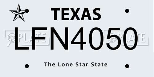 LFN4050 Texas License Plate