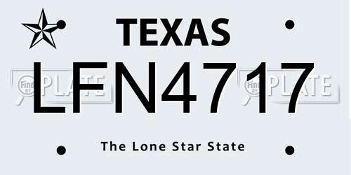 LFN4717 Texas License Plate