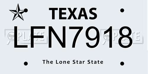 LFN7918 Texas License Plate