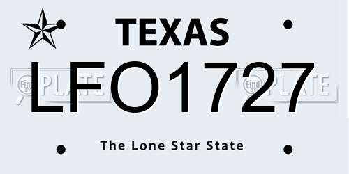 LFO1727 Texas License Plate