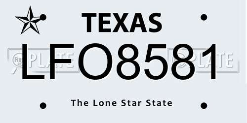 LFO8581 Texas License Plate