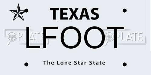 LFOOT Texas License Plate