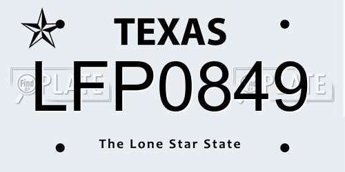 LFP0849 Texas License Plate
