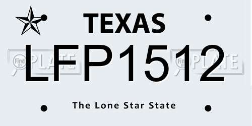 LFP1512 Texas License Plate