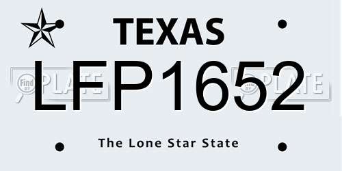 LFP1652 Texas License Plate