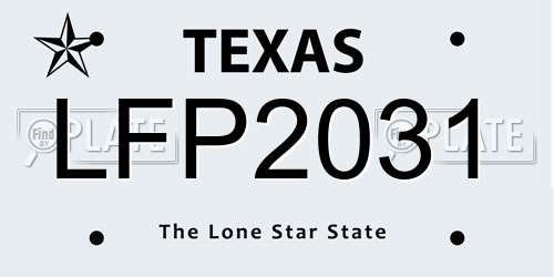 LFP2031 Texas License Plate