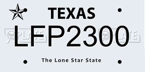 LFP2300 Texas License Plate