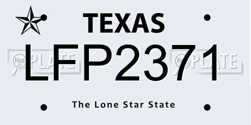 LFP2371 Texas License Plate