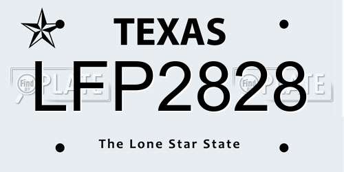 LFP2828 Texas License Plate