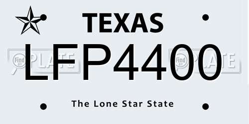 LFP4400 Texas License Plate