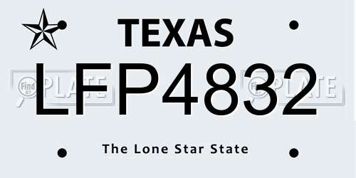 LFP4832 Texas License Plate