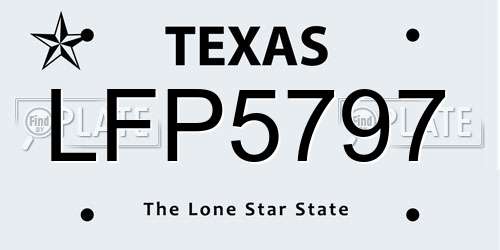 LFP5797 Texas License Plate