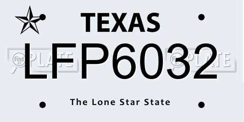 LFP6032 Texas License Plate