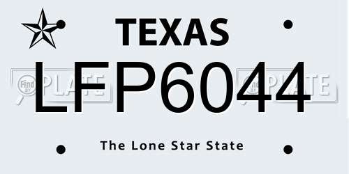 LFP6044 Texas License Plate