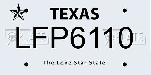 LFP6110 Texas License Plate