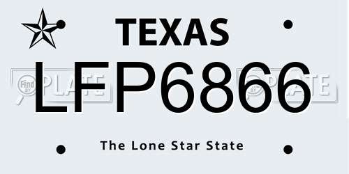 LFP6866 Texas License Plate