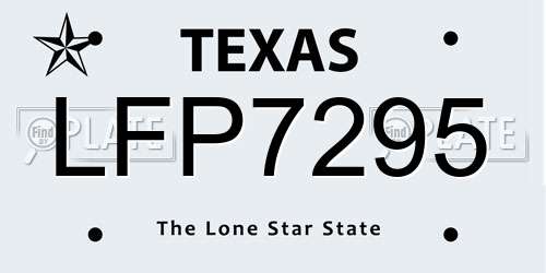 LFP7295 Texas License Plate