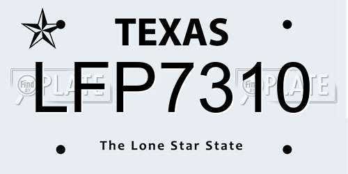 LFP7310 Texas License Plate