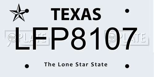 LFP8107 Texas License Plate