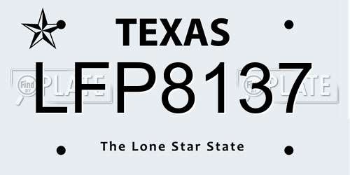 LFP8137 Texas License Plate