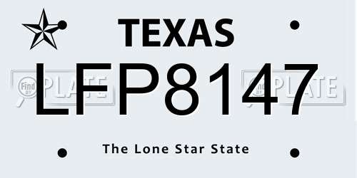 LFP8147 Texas License Plate
