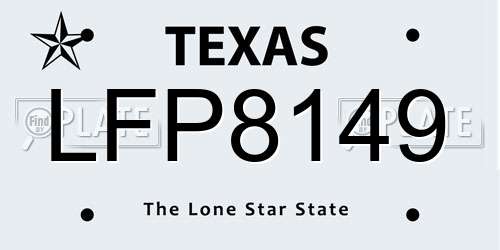 LFP8149 Texas License Plate
