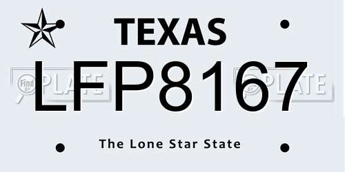 LFP8167 Texas License Plate