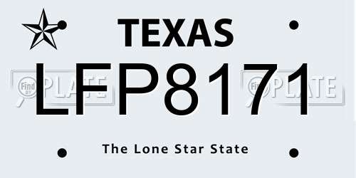 LFP8171 Texas License Plate