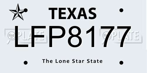 LFP8177 Texas License Plate