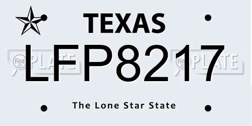 LFP8217 Texas License Plate