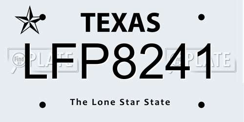 LFP8241 Texas License Plate
