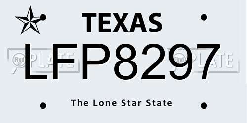 LFP8297 Texas License Plate