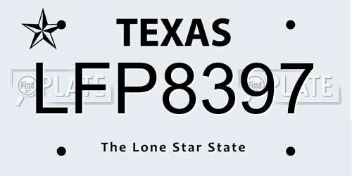 LFP8397 Texas License Plate
