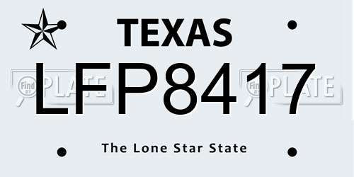 LFP8417 Texas License Plate