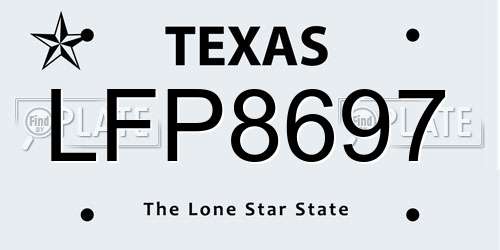 LFP8697 Texas License Plate