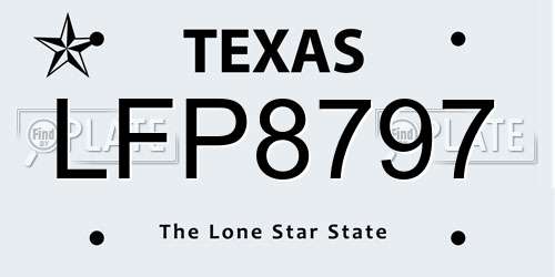 LFP8797 Texas License Plate