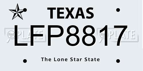 LFP8817 Texas License Plate