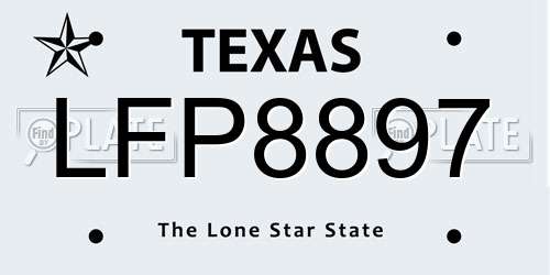 LFP8897 Texas License Plate