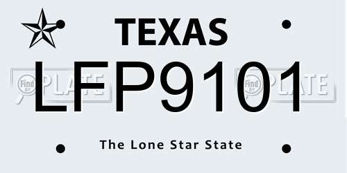 LFP9101 Texas License Plate