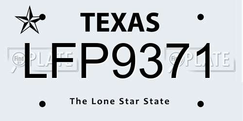 LFP9371 Texas License Plate
