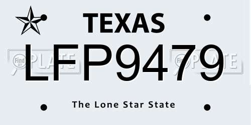 LFP9479 Texas License Plate